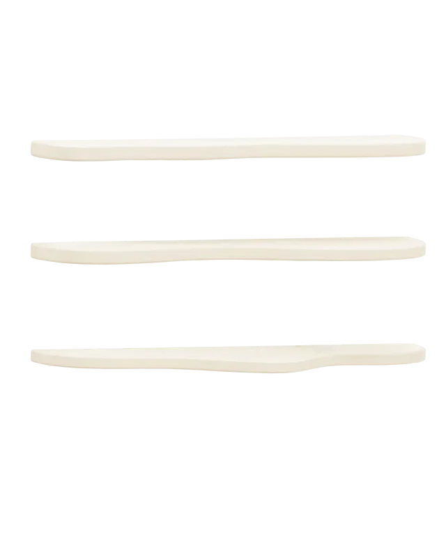 Bimba - pack 3 estanterias de microcemento en tono blanco roto de 100cm - decowood