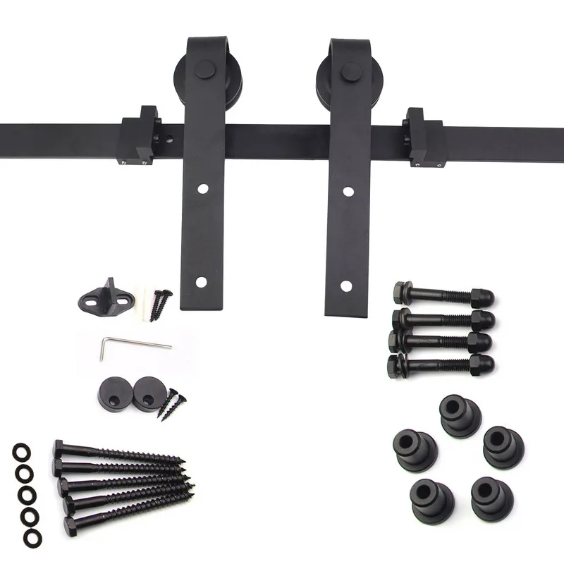 Schiebetürsystem montageset laufschiene holztür schiebetürbeschlag 183/200cm