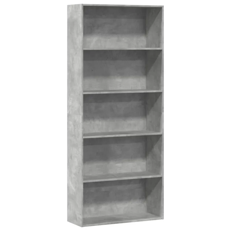 Estantería madera ingeniería gris hormigón 80x30x189cm vidaxl