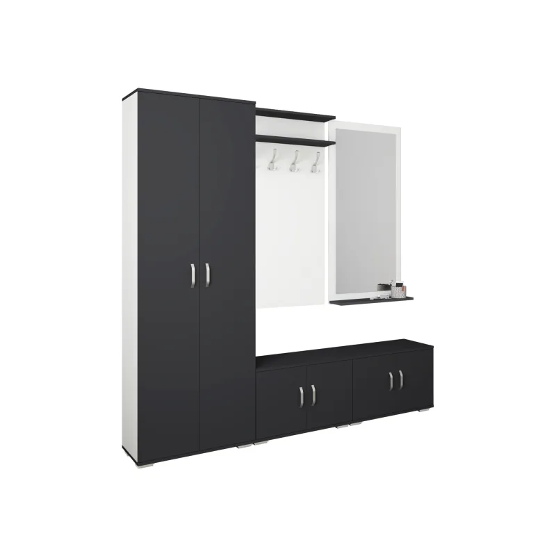 Conjunto recibidor haaus como v5, antracita/blanco, l 200 cm