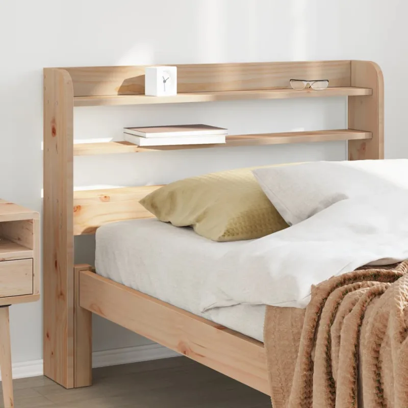 Cabecero de cama con estantes madera maciza de pino 90 cm vidaxl