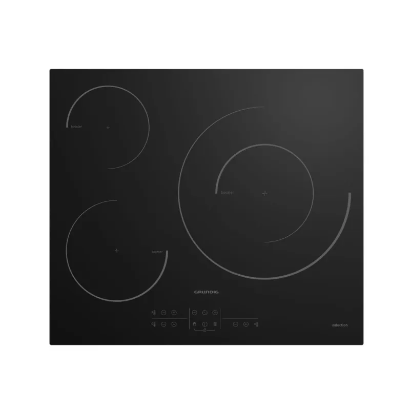 Vitrocerámica inducción grundig giei 613323 mn 7200w 3 zonas negro 59 cm