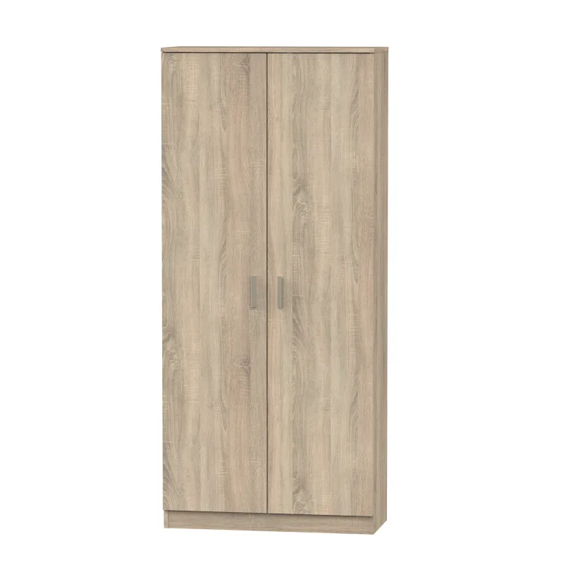 Armario basic 80x180x35cm con 2 puertas color roble