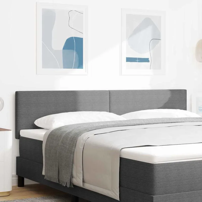 Cabecero led con tiras led gris claro 180 cm tela de pana vidaxl