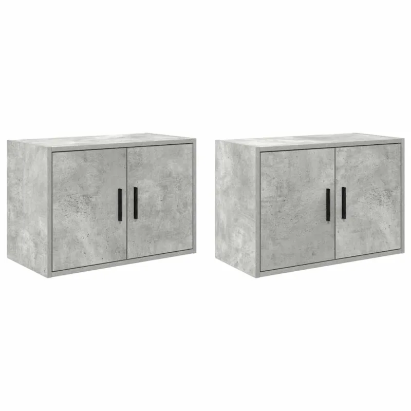 Armarios de pared 2 uds para garaje madera de ingeniería v2834 60 x 30 x 41 cm / gris