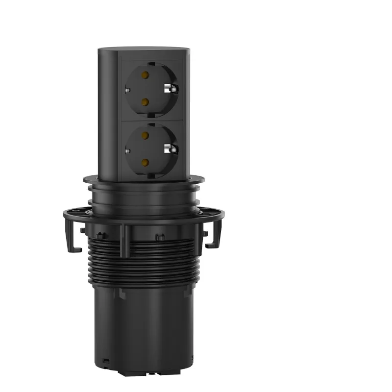 Modulo enchufes elevator 2xschuko negro alum.anod.negro mate. pure black.