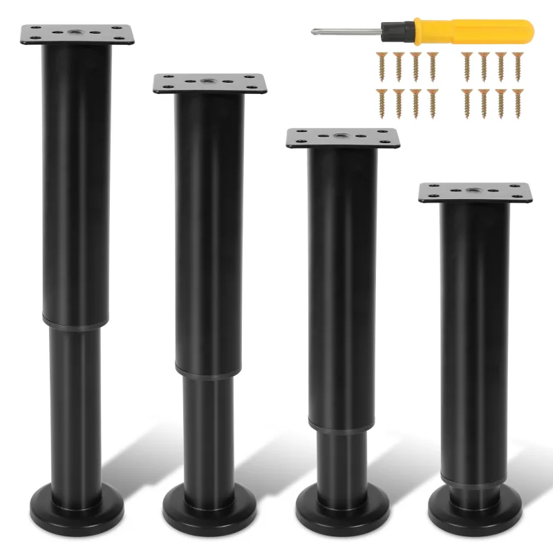 Juego de 12 pies ajustables en altura para mueble armario cama canape pies para mueble de baño para cama ajustable mesa metalica 18 a 30 cm