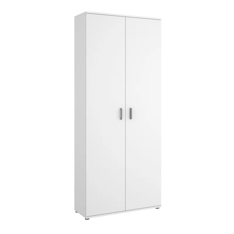 Armario multiuso 2 puertas escobero fit blanco - armario alto almacenaje 190x78x35 cm