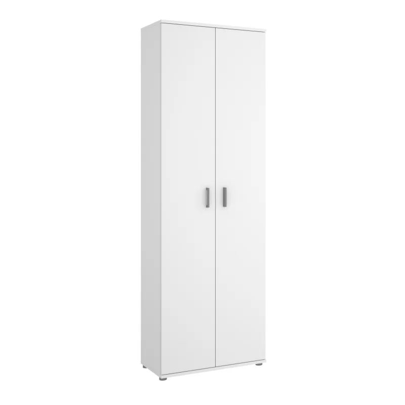 Armario multiuso 2 puertas + 6 estantes fit blanco - armario estantería 190x61x35 cm
