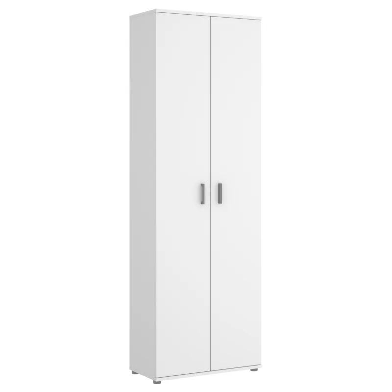 Armario multiuso 2 puertas + 3 estantes fit blanco - almacenaje versátil 190x61x35 cm