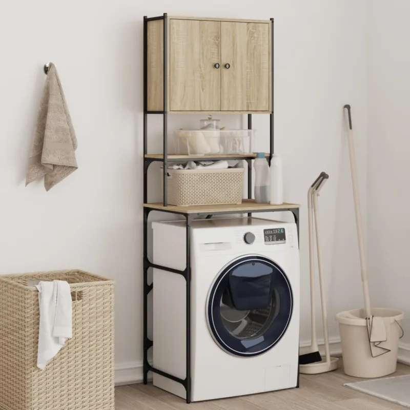 Mueble para lavadora roble sonoma 68x48,5x194 cm