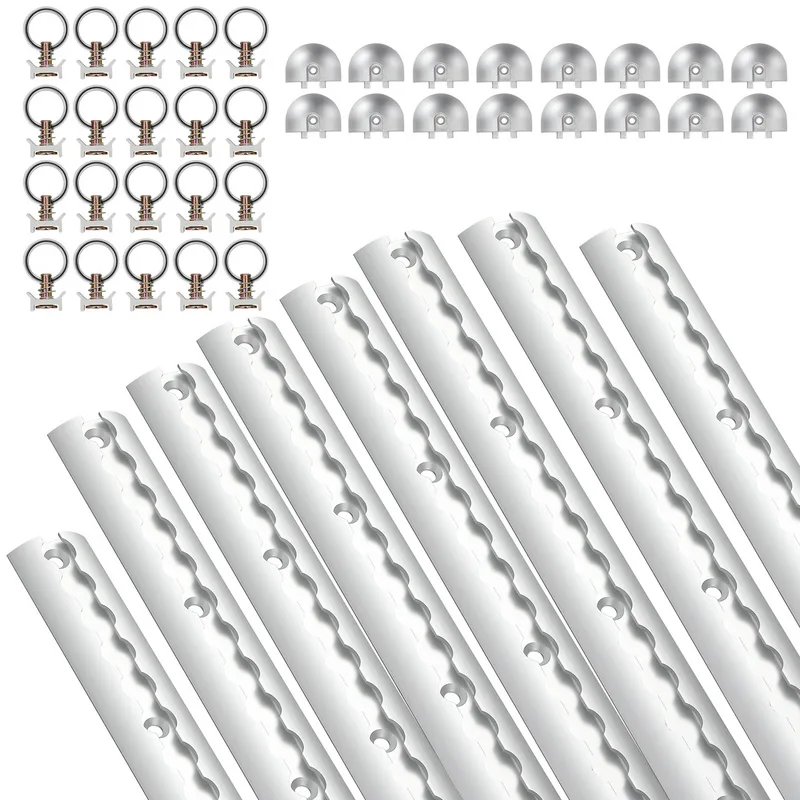 Riel de amarre de aluminio airlin, forma semicircular 8 x 1m, anodizado negro