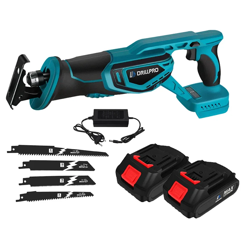 Sierra alternativa inalámbrica de 18 v y 1,5 ah + 4 hojas + 2 baterías