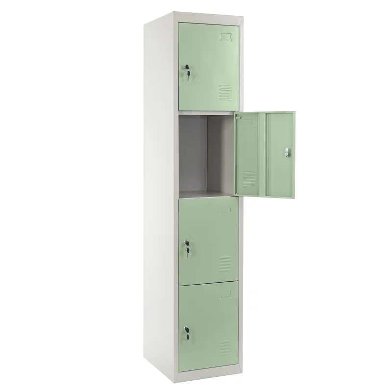 Mueble de oficina con cajones cuatro puertas con cerradura 180x38x45cm metal verde 04_0001649