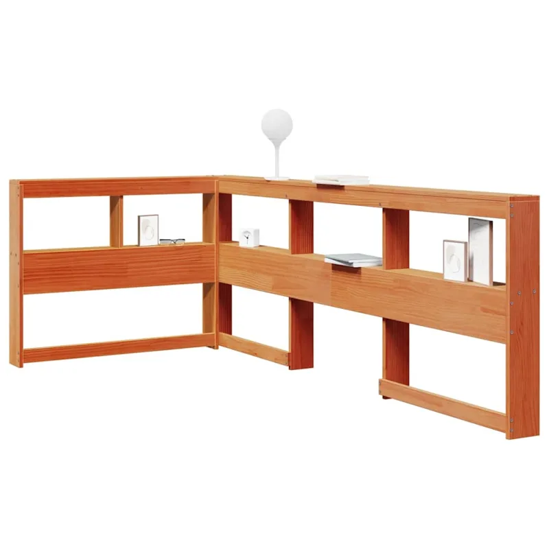 Cabecero cama estantería forma l marrón encerado 80 cm vidaxl