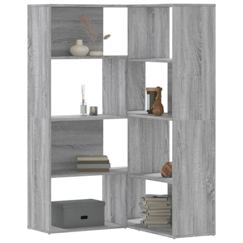 Maison exclusive - estantería de esquina 4 niveles madera gris sonoma 85x85x140 cm