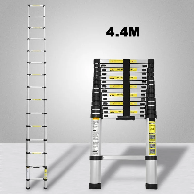 Escalera telescópica escalera multifuncional de 4,4 m de aluminio escalera simple escalera multiuso escalera de mano de alta calidad 150 kg