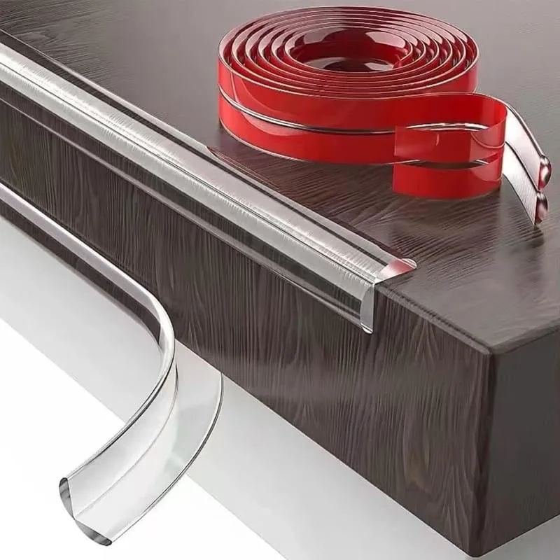 Protectores de esquinas transparentes para bebés, mesas y muebles: protectores antichoque de pvc preencolados de 10 m, ancho del borde 20 mm x 3,5 mm.