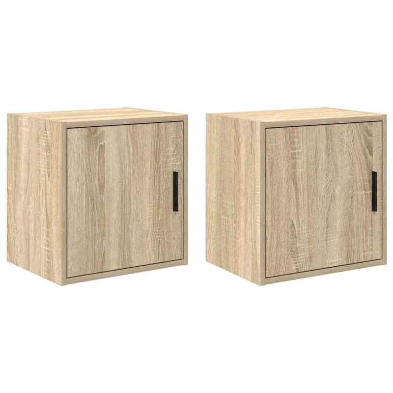 Armarios de pared 2 uds para garaje madera de ingeniería