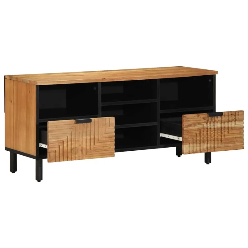 Unidades de tv madera de acacia sólida 100 x 33,5 x 46 cm