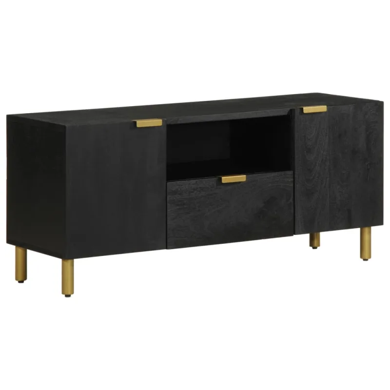 Mueble de tv madera de ingeniería negro 105x33x46 cm