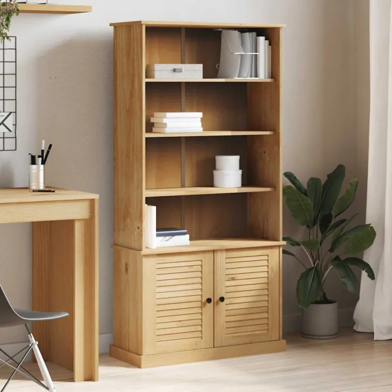 Librería vigo madera maciza de pino 85x35x170 cm