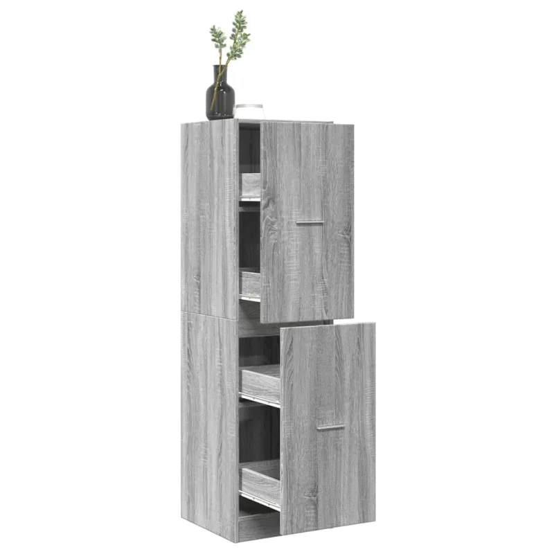 Armario botiquín madera ingeniería gris 40x41x144,5 cm