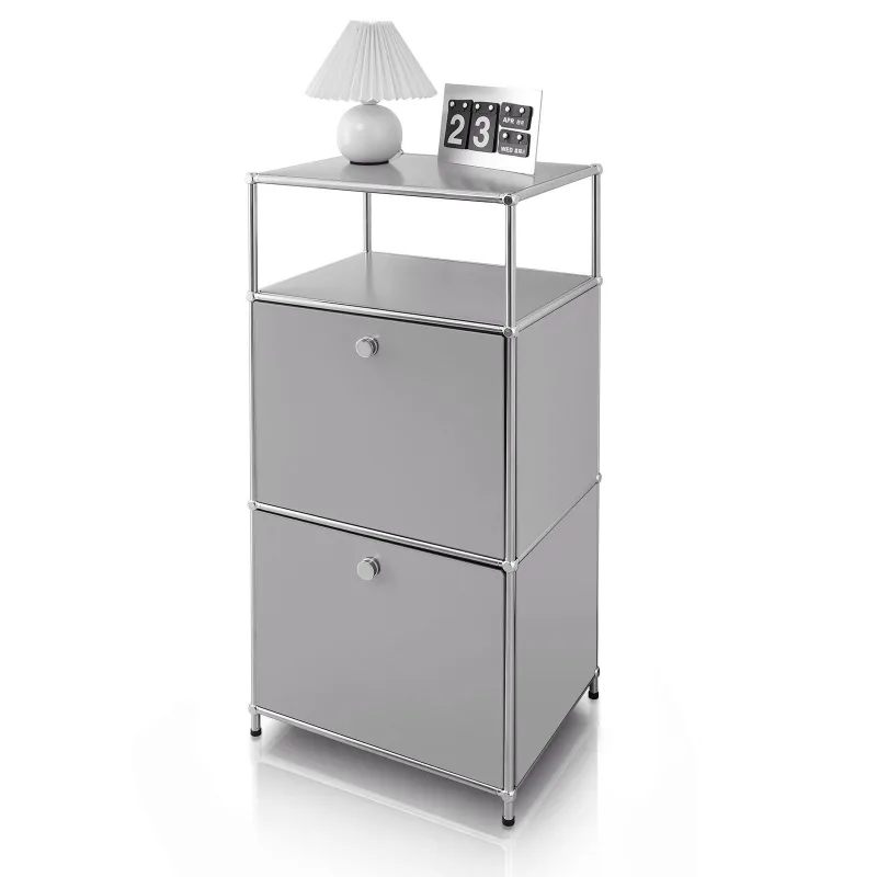 Estantería de metal cromado diseño depurado, concept epure mk-120, l50 × p40 × h100 cm, gris