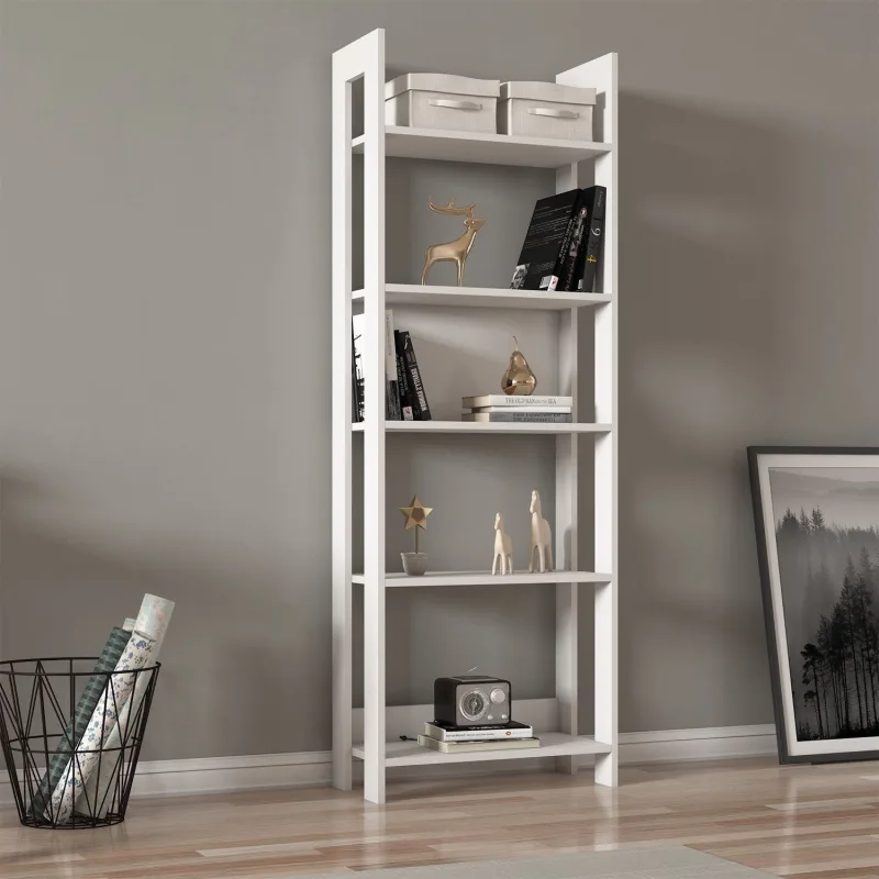 Librería – 64cm x 180cm x 30cm – blanca – tablero de partículas recubierto de melamina