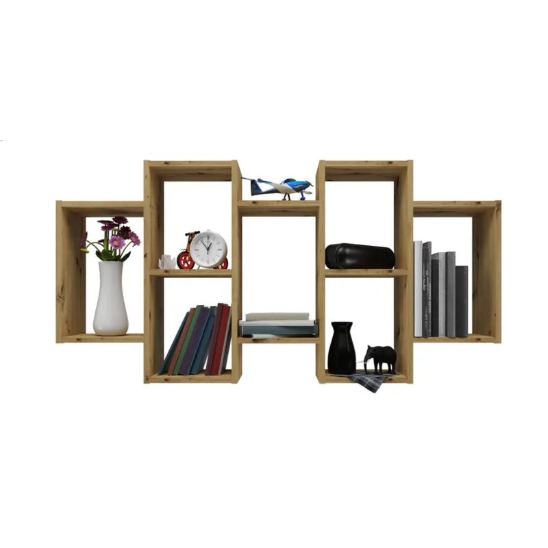 Estantes flotantes, roble artisan, 129,5 x 65 x 20 cm