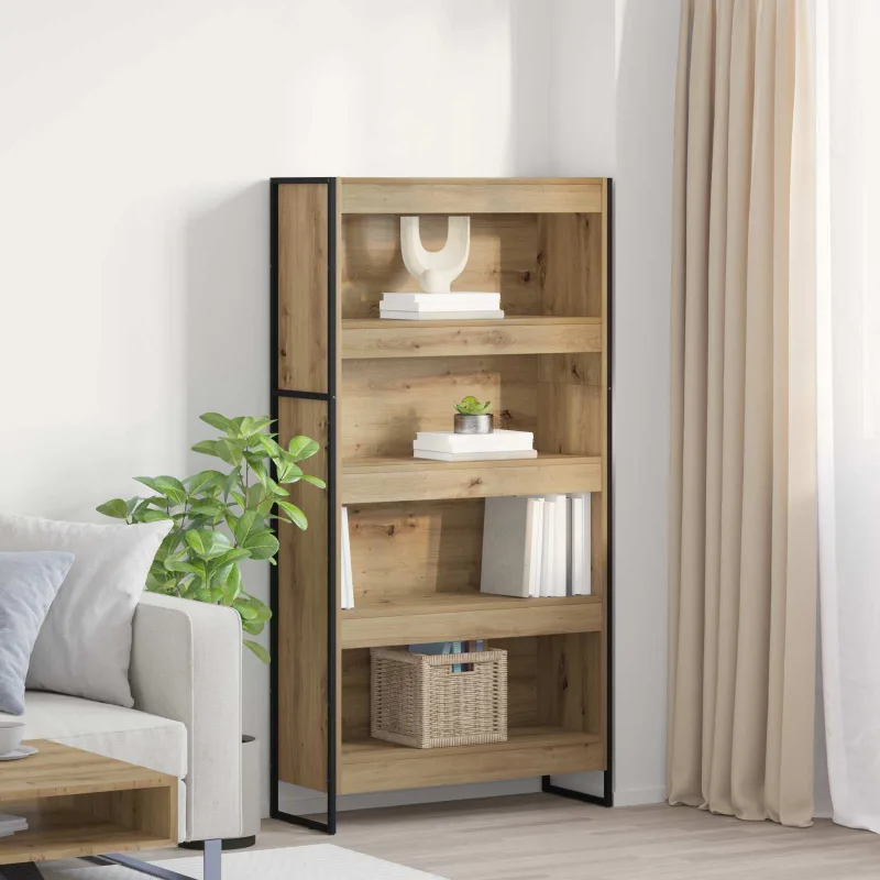 Estantería para libros 2 pcs roble artesanal 80 x 30 x 155 cm