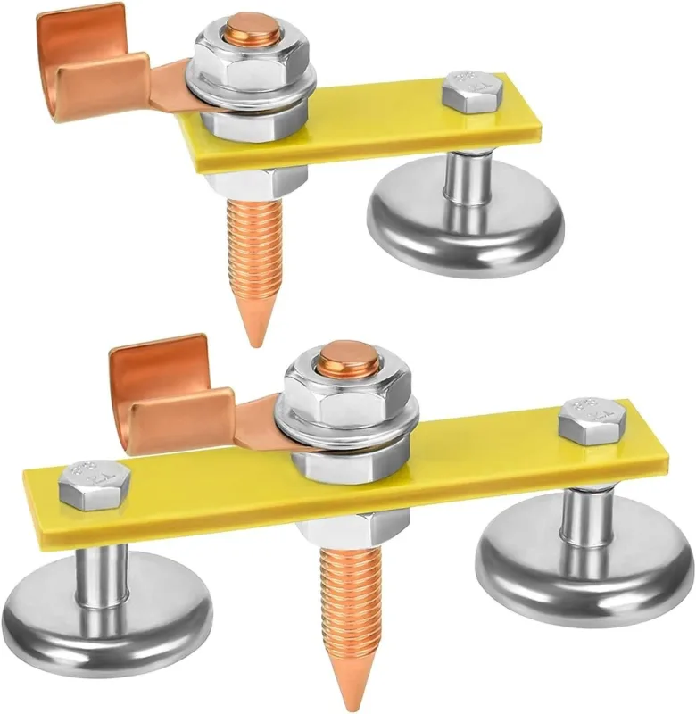 Soporte magnético para soldadura con pinza de puesta a tierra, cabezal magnético de soldadura doble + simple