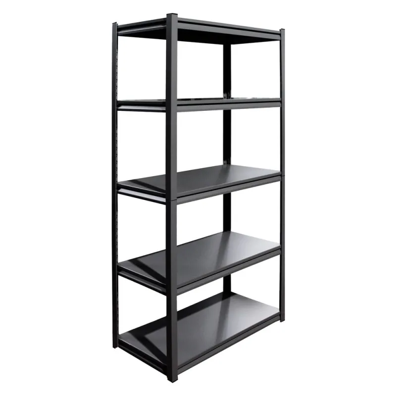 Estantería metálica negra con 5 baldas, 91 x 41 x 183 cm, 175 kg