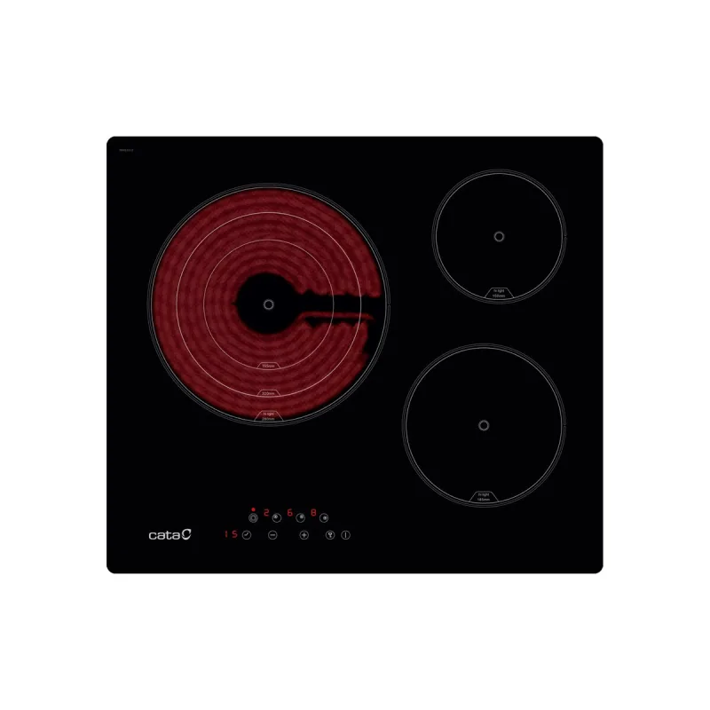 Cata - Placa vitrocerámica Cata 3 zonas de cocción - TT6003.