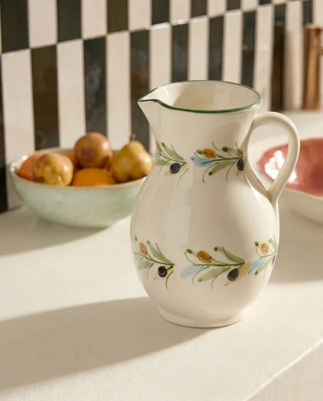 El Corte Inglés - Jarra pintada a mano Olivo.