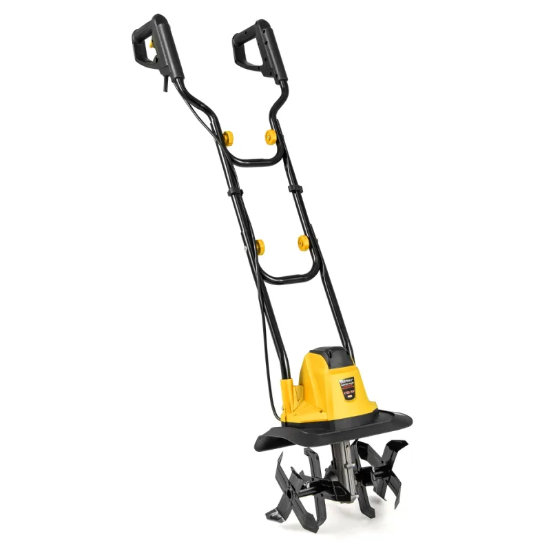 Costway Motoazada Eléctrica con Cable 750W con Manillar Plegable 4 Cuchillas Profundidad de Trabajo de 22 cm Excavadoras de Jardinería Amarillo
