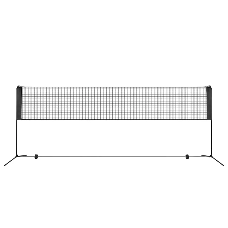 Costway Red de Bádminton Portátil Ajustable en Altura con Postes Bolsa de Transporte y 2 Volantes para Interior y Exterior 420cm Negro