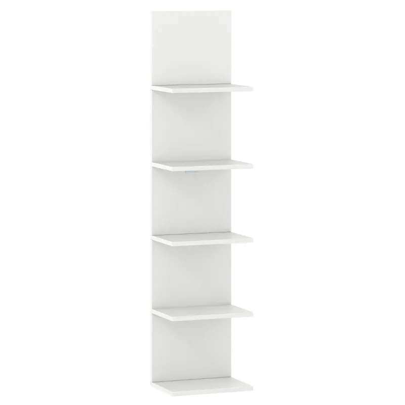 Costway Estantes Pared 5 Niveles Flotante Vertical Madera Organizador para Dormitorio Sala Estar Baño Hogar Blanco