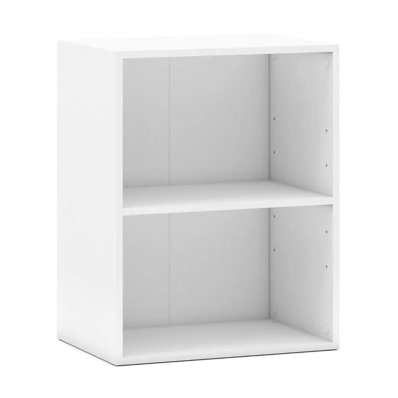Costway Estantería de 2 Cubos Librería de Pie 2 Niveles Estante Ajustable 5 Posiciones para Salón Dormitorio Oficina Blanco