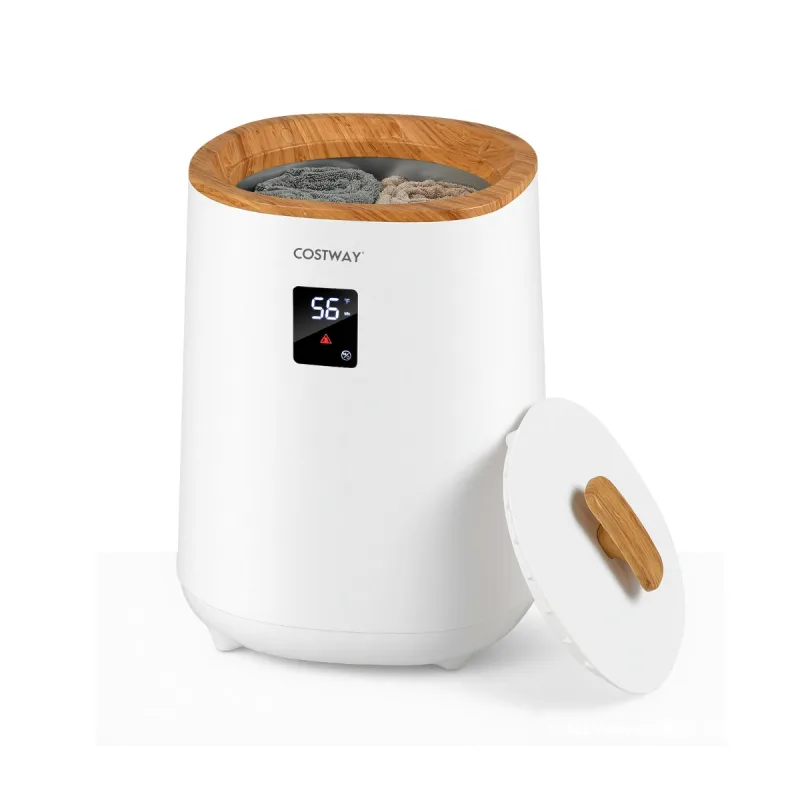 Costway Calentador de Toallas para Baño Calentador de Mantas Grande de 18 L con Pantalla LED y Apagado Automático Cubo Portátil Blanco