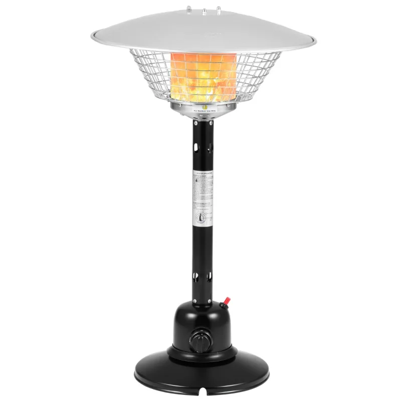 Costway 90cm Calentador Portátil De Mesa Para Patio De Gas Propano Para Exteriores con Protección Contra Vuelcos y Sobrecalentamiento Negro