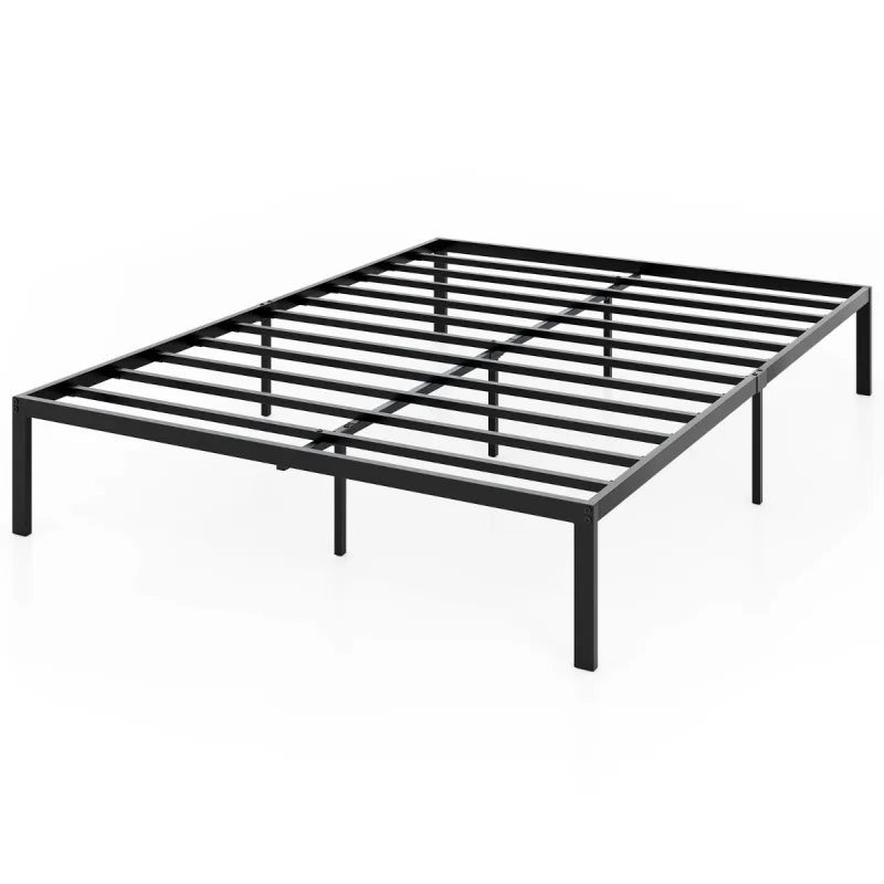 Costway Estructura Cama Metálica Listones Base Colchón Almacenamiento Bajo Cama Sin Box Spring Fácil Montar Sin Ruidos 204x144x30,5cm