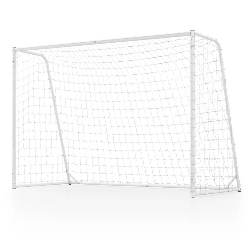 Costway Portería de Fútbol 300x204cm Exterior con Red de PE Estructura Metal 8 Estacas y 16 Bridas para Entrenamiento de Todas las Edades