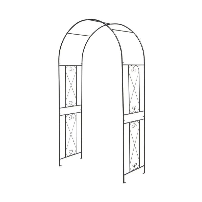 Costway Arco Jardinero Metálico 220cm Enrejado Plantas Trepadoras Rosas Enredaderas Patio Boda Eventos Negro