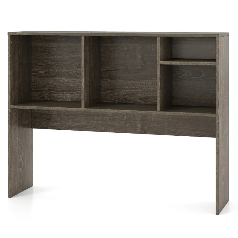 Costway Estantería de Escritorio Organizador con 4 Cubbies y Compartimento Abierto Trasero Moderna para Hogar Oficina Residencia Café