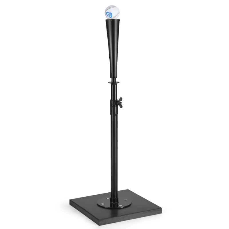 Costway Tee para Bateo de Béisbol Tee de Softball Ajustable en Altura de 63,5 a 91,5 cm para Golpear Soporte Portátil para Bateo con Base Negro