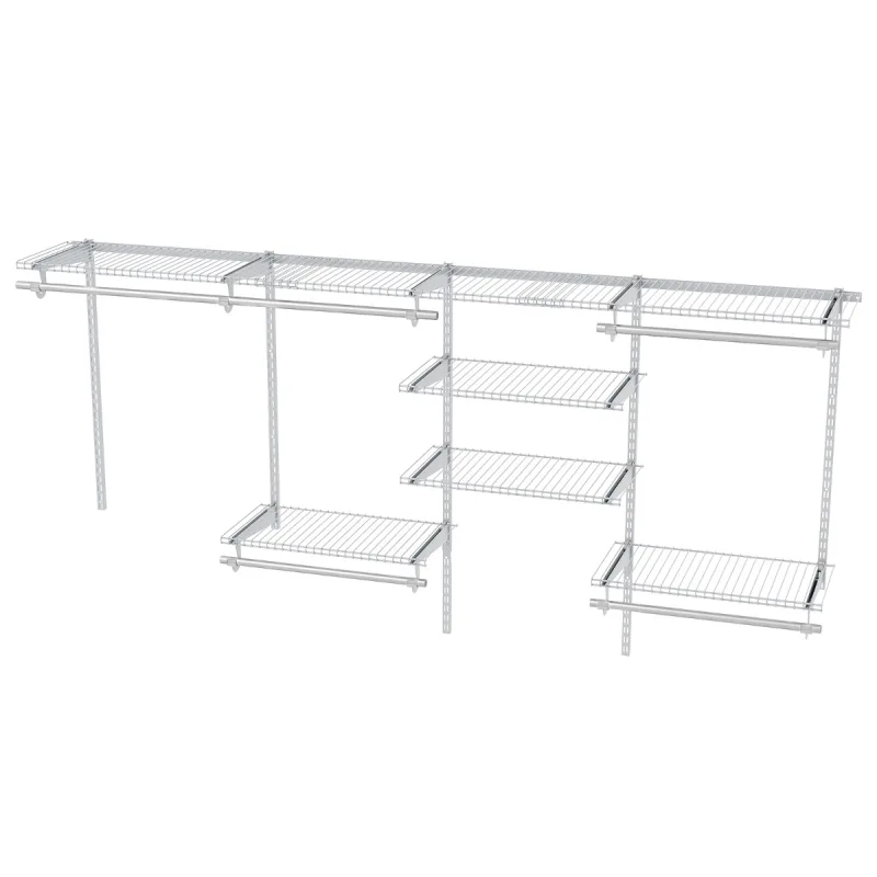 Costway Organizador de Armario y Sistema de Almacenaje con Varilla Estantería de Metal Expandible DIY para Dormitorio Blanco