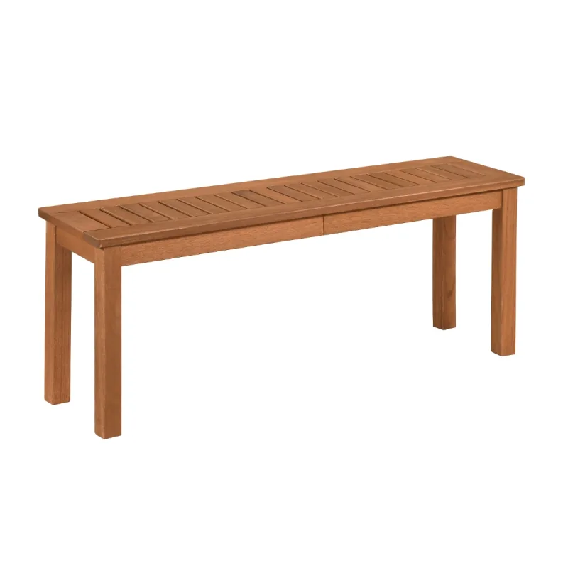 Costway Banco Multiusos de Madera Maciza sin Respaldo para 2 Personas Carga 200 kg 120x30,5x47 cm para Jardín Patio o Balcón Natural