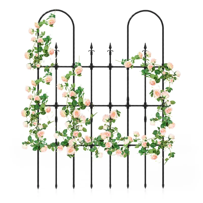 Costway Enrejado para Jardín 146 x 186 cm para Plantas Trepadoras Arco de Rosas Exterior Marco de Soporte Metálico