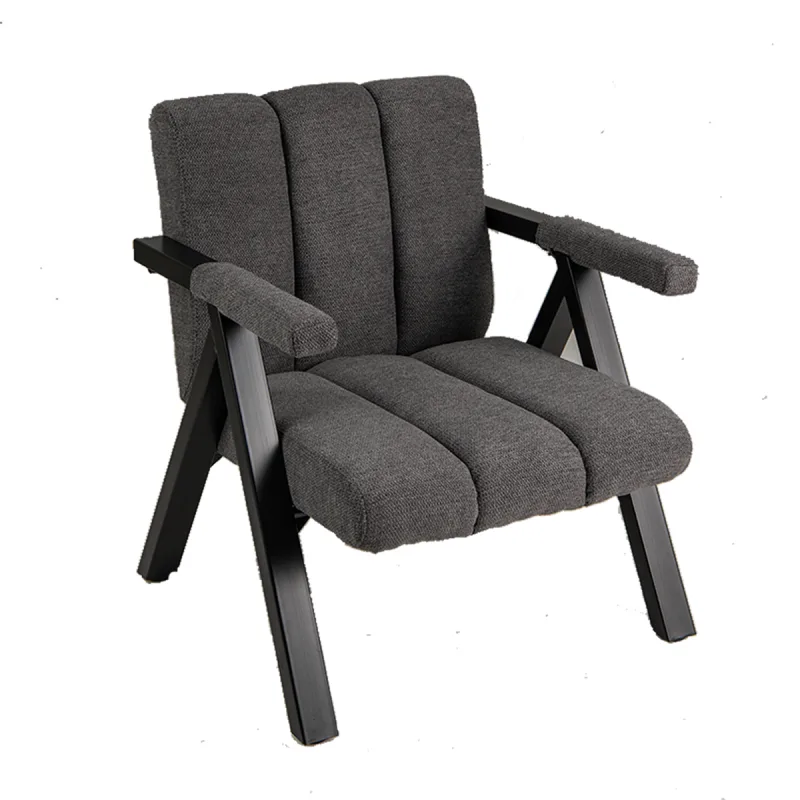 Costway Silla de Ocio de Gran Tamaño Silla Cómoda para Leer con Estructura y Reposabrazos de Metal Sillón Moderno Gris y Negro